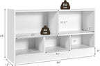 Tangkula 5 Cube Bookcase, 2 Tier Wooden Storage Open Bookshelf, Multipurpose Display Storage Cabinet for Living Room, Bedroom, Hallway, Kid's Playroom, Reading Nook (White)