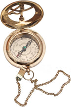 Handcrafted Vintage Brass Sundial Compass – Antique Nautical Sun Clock with Leather Case – Engraved Collectible Brass Compass Gift for Men - Nautical Gifts for Men, Anniversary Vintage Gifts