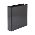 Samsill 2 Inch 3 Ring Binder, Made in USA, Economy Round Ring, Clear View Cover, 425 Sheet Capacity - for School, Home, Office - Charcoal Black