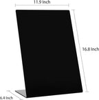 Liry Products Black Acrylic Tabletop Chalkboard Sign Liquid Chalk Markers Modern Desktop Display Board Freestanding Blackboard Wet Erase Menu Memo Wedding Party Events Buffet Restaurant Cafe Boutique