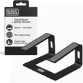 BLACK+DECKER Laptop Stand for Computer Desk, Ergonomic Laptop Stand for Desk, Lap top Riser Compatible with MacBook Notebook, Lap top Holder, Durable Aluminum Computer Riser Accessories, Black