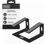 BLACK+DECKER Laptop Stand for Computer Desk, Ergonomic Laptop Stand for Desk, Lap top Riser Compatible with MacBook Notebook, Lap top Holder, Durable Aluminum Computer Riser Accessories, Black