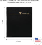 Planner Pad Spiral Bound January-December 2026/ Calendar Year 6 3/4" x 8 1/2" Medium 3-Tier Funnel Down 12 Month Organizer, Black Cover/Black Ink