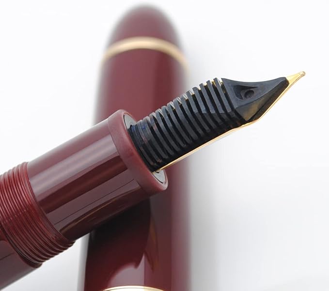 JINHAO X159 Fountain Pen (F Nib 0.5mm, Wine Red with Gold Clip)