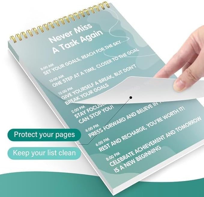 GOLDPEI To Do List Notepad - Daily Planner Notepad Undated 52 Sheets Tear Off, 6.5" x 9.8" Planning Pad Checklist Productivity Note Pad for Work and Personal Organized (4 Pack)