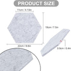 Vuzvuv 6 Pcs Hexagon Bulletin Board with 50 Pushpins & Sticky Note Adhesive Cork Board for Wall，Felt Pin Board for School，Office Decor（Gray）