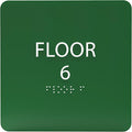 ADA CENTRAL SIGNS - 6" X6" Floor 6 Sign - ADA Compliant Tactile Graphics Grade 2 Braille Text Acrylic Wall Signs - Directional Assistance, Floor Number Safety Sign for Office, school Hospital, Apartment