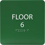 ADA CENTRAL SIGNS - 6" X6" Floor 6 Sign - ADA Compliant Tactile Graphics Grade 2 Braille Text Acrylic Wall Signs - Directional Assistance, Floor Number Safety Sign for Office, school Hospital, Apartment