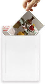 Bonfasvo Rigid Mailers 30 Pack 7.5 x 9.5 inches White Self Seal Stay Flat Bulk Cardboard Kraft No Bend Mailers Peel and Seal for Document Photos Pictures Papers Files CD