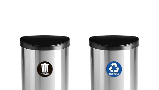 Recycle Stickers for Trash Bins - Perfect Recycling Sticker for Trash Can - 4 Pack - 5" x 5" Decal Logo - Ideal Label Sign for Home or Office Refuse Bin - Suitable for Indoor/Outdoor use