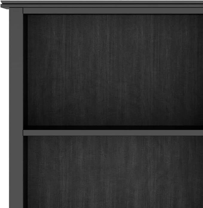 SIMPLIHOME Artisan Bookcase - 72 inch Tall 5-Shelf Solid Wood Bookshelf in Black, Contemporary Storage for Living Room, Study Room or Office with Adjustable Shelves and Decorative Side Panels