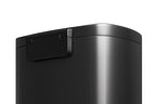 Garvee 13 gal / 50 L Metal Kitchen Trash Can with Lid, Large Rustproof Garbage Can for Kitchen, Step-on Trash Bin with Inner Bucket, Rear Handle, Soft Close Lid, Black
