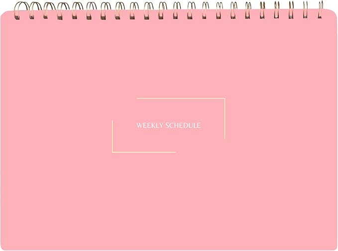 Merely Home Undated Weekly Schedule | Business Planner | 8.25” x 11.75” ADHD Organizer | Premium Multi-Layout Schedule | Pink | Landscape Layout