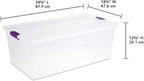 Sterilite 4-Pack 110 Quart ClearView Latch Box, Stackable Organizer Bins with Latching Lids - Clear Plastic Organization Containers for Closet, Bedroom, Shelving Units and Everyday Home Storage