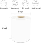 4×6 Inch White Removable Thermal Labels,Waterproof Thermal Label Stickers,200 Sheets per Roll with Perforated Lines