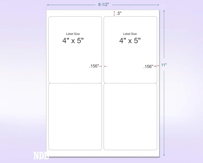 NextDayLabels - 8-1/2 x 11 Neon Color High Light Fluorescent Labels for Laser & Inkjet Printer (Blue Fluorescent, 4 x 5-4 Per Page | 100 Labels)