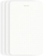 Pinesman - Elegant Desk Notepads for Professionals, Executive's Memo Pads, Minimalist, Gold Foiled, Dotted Layout, 3 Pack, 225 Sheets Total (75 Each), 6.3" x 3.9”, 80 GSM, Eco-friendly, FSC™ Certified Small Notepad
