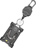 Retractable Keychain Badge Holder with Belt Clip,OR Heavy Duty Carabiner ID Badge Clip Reel, 31.5” Steel Retractable Cord, 10 oz Rebound，Black-1 Pack (with 1 Badge Holder)