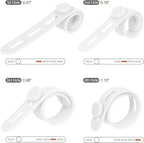 Donruby 24Pcs Silicone Cable Ties - Reusable & Washable with Locking Buckles, Adjustable Fastening Cable Management Straps, Multi-Purpose High Elasticity Cord Organizer (White)