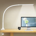 YOUKOYI LED Desk Lamp with Clamp,Flexible Gooseneck Architect Table Lamp - 5 Brightness Levels & 4 Color Modes, Touch Control, Eye-Care 10W Desk Light for Home/Office/Reading/Work(White)