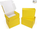 PHAREGE 12x9x4 inch Gift Shipping Boxes Bulk 6 Pack Yellow, Tab Lock Tuck Top Mailing Boxes for Packaging Small Business, Medium Cardboard Mailer Boxes for Wrapping Present