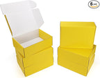 PHAREGE 12x9x4 inch Gift Shipping Boxes Bulk 6 Pack Yellow, Tab Lock Tuck Top Mailing Boxes for Packaging Small Business, Medium Cardboard Mailer Boxes for Wrapping Present