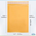 Kraft Bubble Mailers 8.5x14.5 inch #3 | Self Seal Padded Envelopes | Cushioned Bubble Mailer | Usable Size 8.5x13.5 | Lightweight mailing Shipping Bags | 100 Pack Bulk | Made in USA