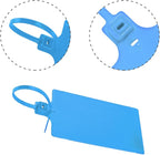 200Pcs Plastic Seals Shipping Label Tags, Writable Marker Big Sign Tie for Logistics, 255mm Total Length Self Locking Inventory Waterproof Tag Fastener (Blue)