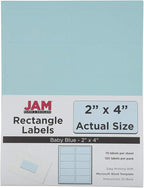JAM PAPER Shipping Address Labels - Standard Mailing - 2 x 4 - Baby Blue - 120/Pack