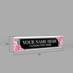 Signs ByLITA Floral Pattern Customized Nameplate | Midnight Bloom Personalized Full Color Acrylic Desk Sign