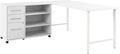 Bush Business Furniture Hustle 72W x 30D Computer Desk and Storage Cabinet with Drawers and Shelves in White/White, Modular Office Table for Home and Professional Workspace