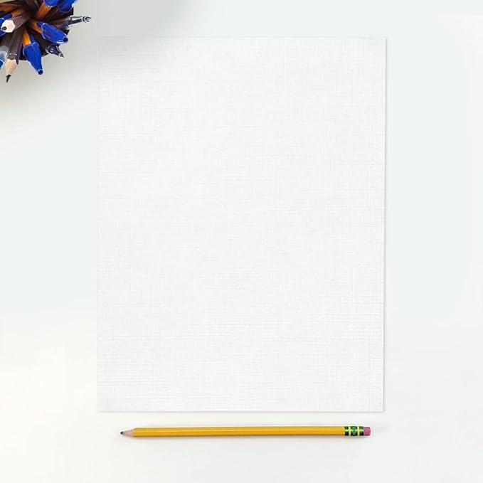 LUXPaper 8.5" x 11" Classic Linen Paper | Letter Size | Avon Brilliant White | 70lb. Text | 1,000 Qty