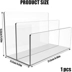 Vankcp 1 Pcs Acrylic Mile Sorter for Desk, 2 Upright Compartments Desk Mail Organizer, Acrylic Mail File Organizer Sorters for Envelope Paper Document, Clear Files Sorter for Office Home, Vertical