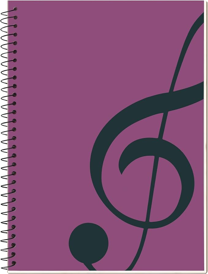 MOREYES Music Notebook Composition Manuscript Staff Notebook with 100 Pages 10.24x7.5 inch/26x19cm, Pink