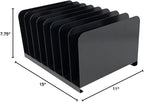 Huron Desktop File Binder Organizer Storage Vertical 8 Slot, Black Commercial Grade Steel