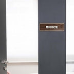 Signs ByLITA Standard Office Sign - Professional Business Signage - Easy to Install (Dark Brown) - Large 5 Pack