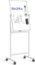 Rolling Whiteboard/w Height Adjustable, Mifuro 24 X 36 Large Portable Dry Erase Board with Stand and Wheels for Office,Classroom &School, White