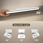 XmnSoly Desk Light Bar, 16.5in Magnetic Rechargeable LED, 3000K, 4500K, 6000K Color Temperature Under Cabinet Lighting for Desk, Home Office, Under Shelf