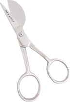 MAKER AND MARKET Small Embroidery 4.5 Inch Scissors Set of 2 Kit - Mini Double Bend Offset Duckbill and Double Bend Long Applique Needlepoint Blade with Pouch Sleeve (Satin)