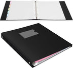 Uquelic 50-Pocket Binder with Plastic Sleeves, High-Capacity Document Organizer and Presentation Book for Artwork, Clear Sheet Protectors, Display 100 Pages (Macaron 50 Pockets)