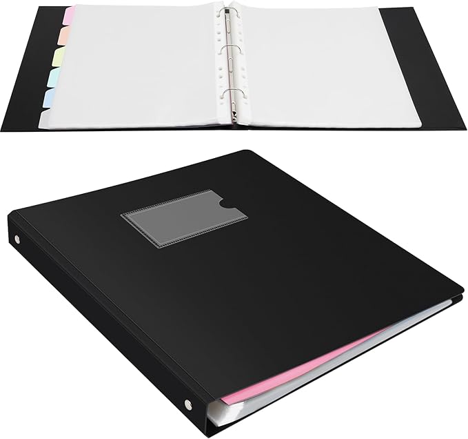 Uquelic 80-Pocket Binder with Plastic Sleeves, High-Capacity Document Organizer and Presentation Book for Artwork, Clear Sheet Protectors, Display 160 Pages (Macaron 80 Pockets)