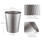 Monarch Abode Metal Bathroom Trash Can – Waste Basket for Bedroom, Office Desk, & Dorm, Hand Hammered, Durable Decorative Pewter Small Trash Can Bathroom Garbage Bin Wastebasket
