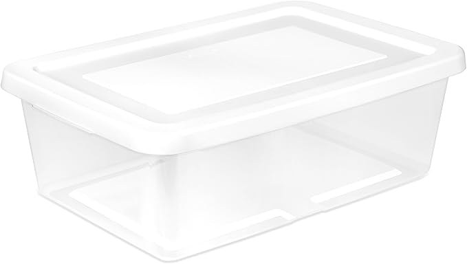 Triplenet Pricing 45-Pack 12-Quart Clear Plastic Storage Bins with Secure Snap Lids, Stackable Organizer Totes for Home and Office, White, Over 1 lb 42438015x45
