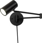 Ahaloye 2 Pack Plug in Wall Sconce, Black Swing Arms Wall Lamp with Plug-in Cord Adjustable Wall Light for Bedroom Living Room (Light Source Included)