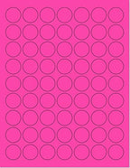NextDayLabels - Pack of 25 Sheets, 8-1/2 x 11 Fluorescent Labels for Laser & Inkjet Printer (Pink Fluorescent, 1" Round - 63 per Page, 1575 Labels)