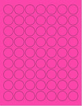 NextDayLabels - Pack of 100 Sheets, 8-1/2 x 11 Fluorescent Labels for Laser & Inkjet Printer (Pink Fluorescent, 1" Round - 63 per Page, 6300 Labels)