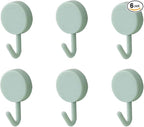 DHDestined Fateful 6 Pack Adhesive Hooks Cute Utility Hooks, Key Hooks for Wall Decorative, for Hanging Hat, Towel, Key, Towel Hook Wall Mount for Home, Kitchen, Bathroom, Office(Light Blue)