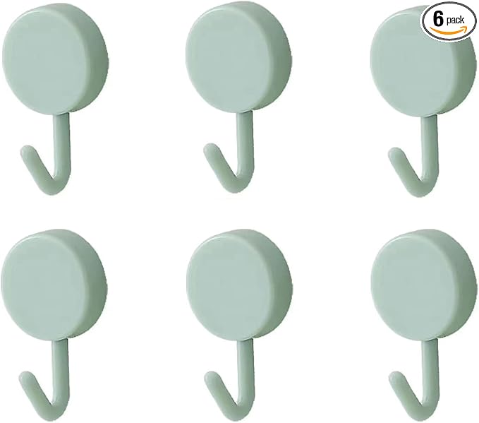 DHDestined Fateful 6 Pack Adhesive Hooks Cute Utility Hooks, Key Hooks for Wall Decorative, for Hanging Hat, Towel, Key, Towel Hook Wall Mount for Home, Kitchen, Bathroom, Office(Light Blue)