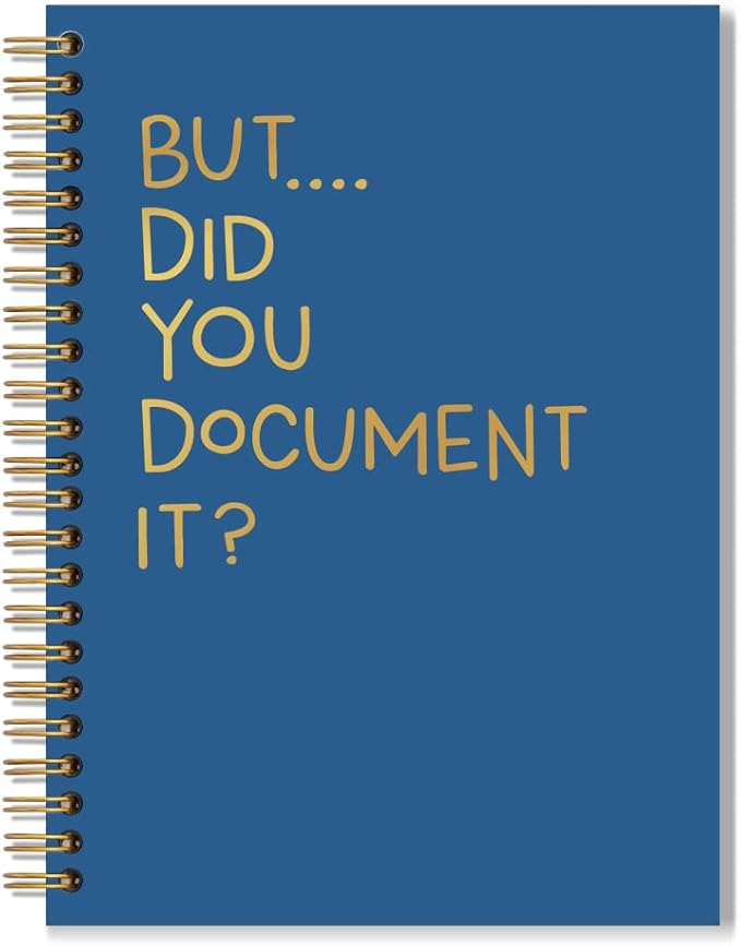 Vgrti But Did You Document It Spiral Notebook, Funny Office Notebooks for Coworkers Adults, Humor Work Gag Gifts New Job Gifts for Women Men Colleague Boss Friend Manager Employee HR