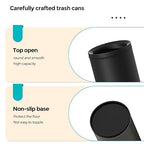 YOJIA 3.17 Gallon/12L Elegant Garbage Can,Double Layers Metal Trash Cans,Light Luxury Black Waste Basket, for Bathroom,Bedroom,Kitchen,Hotel,Office,Bank,Home,Cafe (Black 12L)
